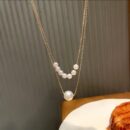 2-Layered Gold Plated Pearl Necklace for Women - Elegant Fashion Jewelry