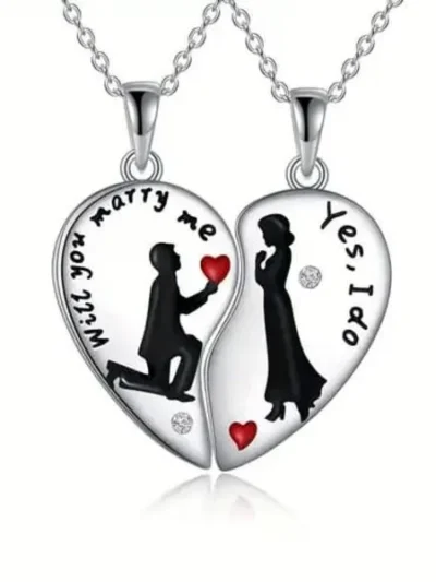 2 Layered Silver Plated Locket with Artificial Stones - Women’s Jewelry
