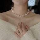 Elegant Gold-Plated Pearl Necklace & Bracelet Set for Women