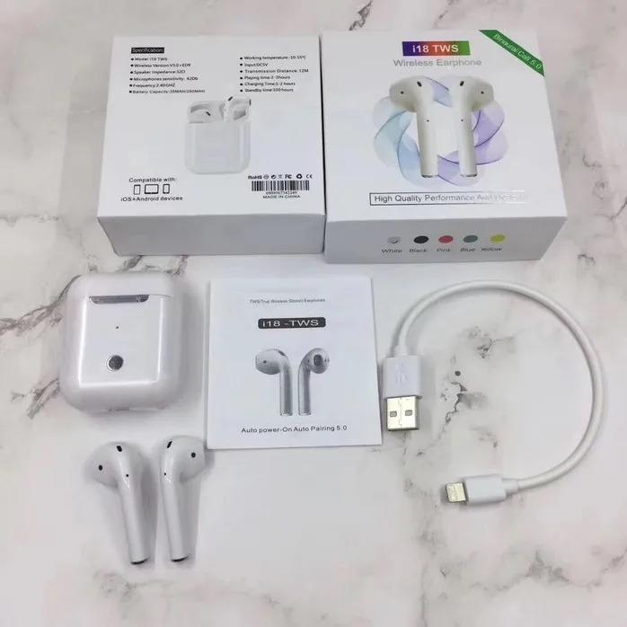 I Series AirPods White – Wireless Bluetooth Earbuds with Charging Case - Image 4