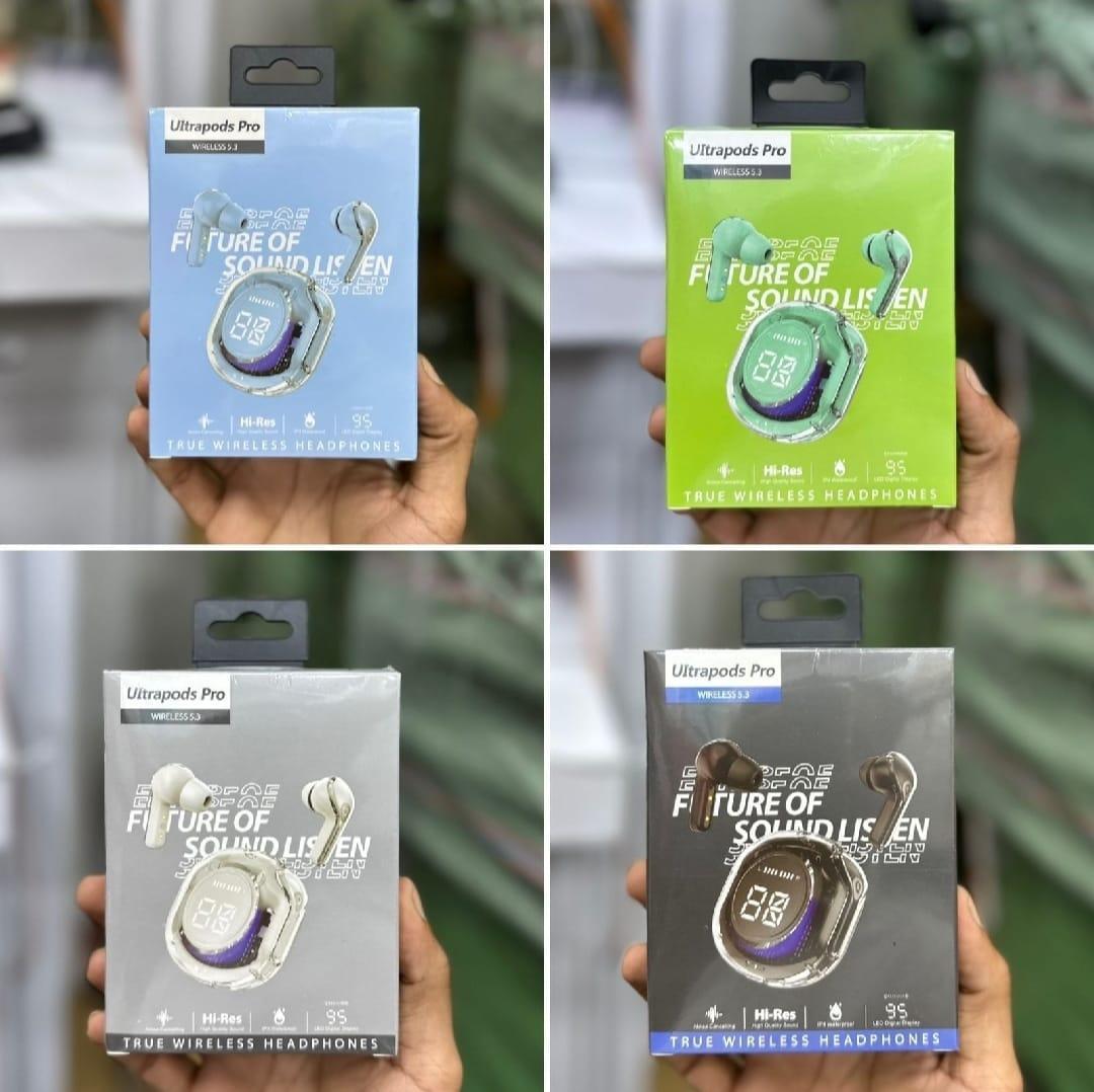 Ultrapods Pro 2 Transparent TWS Earbuds with HD Sound & Long Battery - Image 3