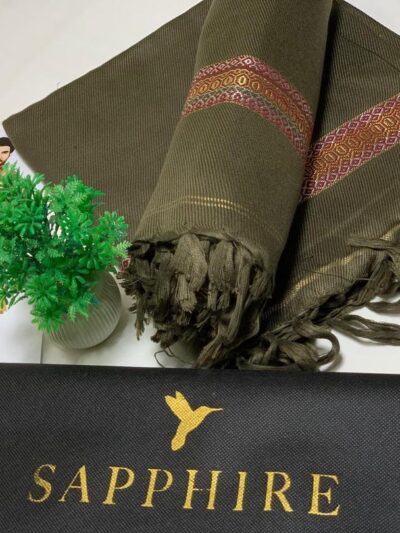 Men’s Premium Wool Shawl – Soft Plain Winter Shawl, Warm & Stylish (Green, 2.5 Gaz)