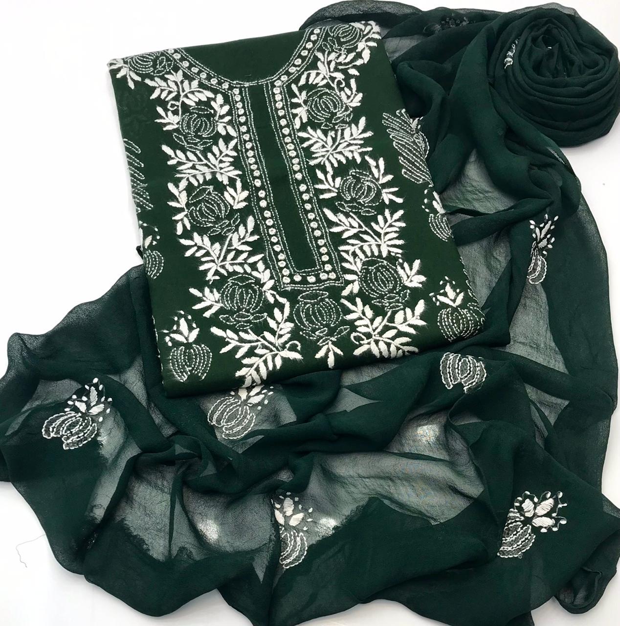 Eid Collection – New Traditional Handmade Shadow Sheesha 3PC Suit | Eid Special Discount - Image 5