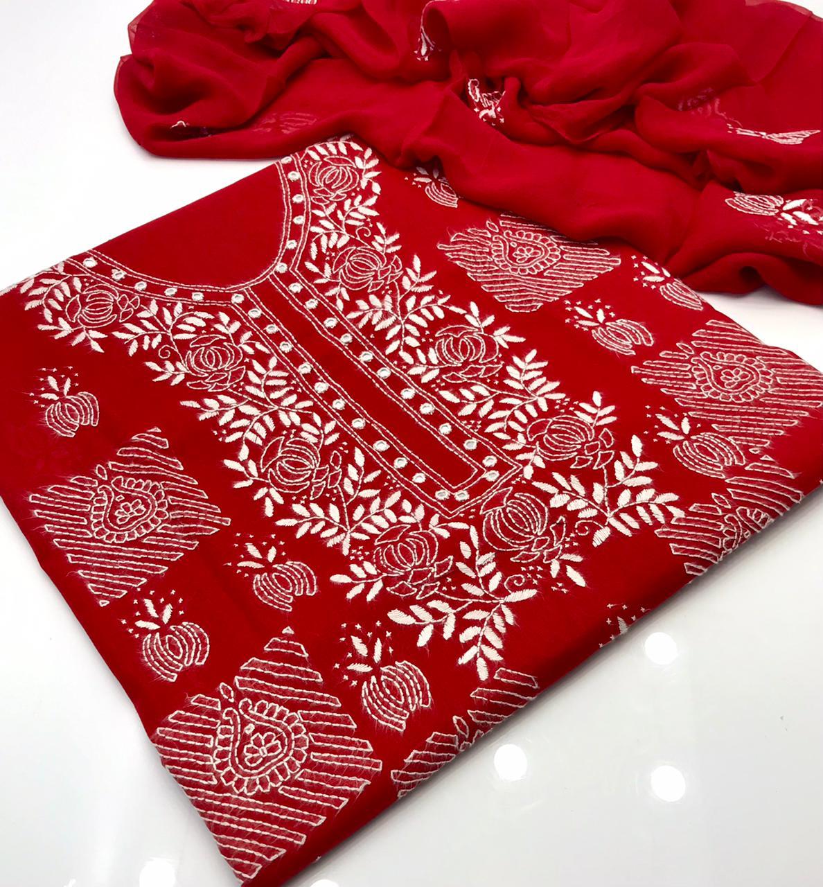 Eid Collection – New Traditional Handmade Shadow Sheesha 3PC Suit | Eid Special Discount - Image 7