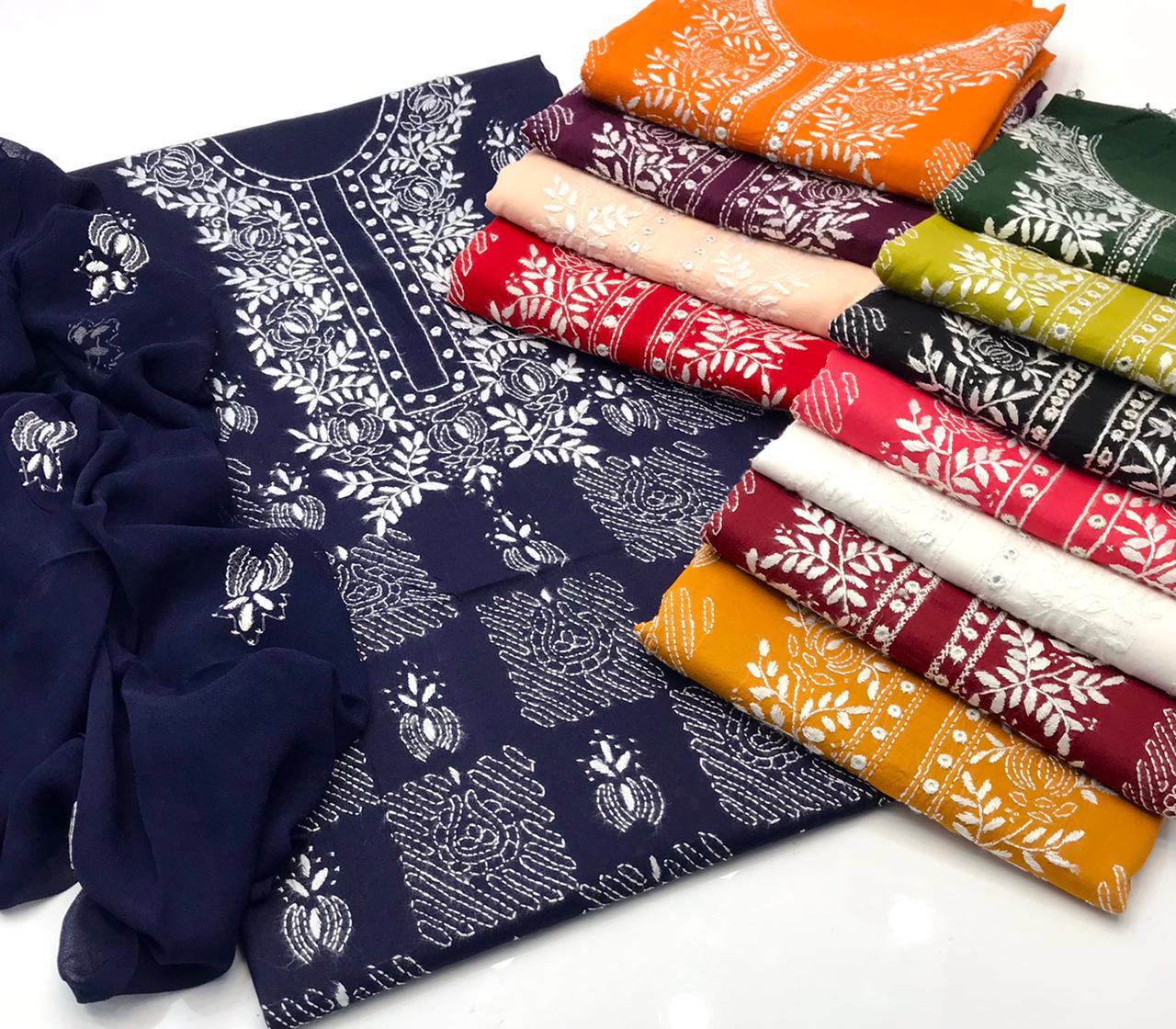 Eid Collection – New Traditional Handmade Shadow Sheesha 3PC Suit | Eid Special Discount - Image 8