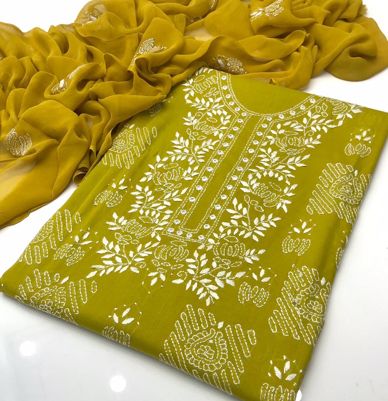 Eid Collection – New Traditional Handmade Shadow Sheesha 3PC Suit | Eid Special Discount - Image 9