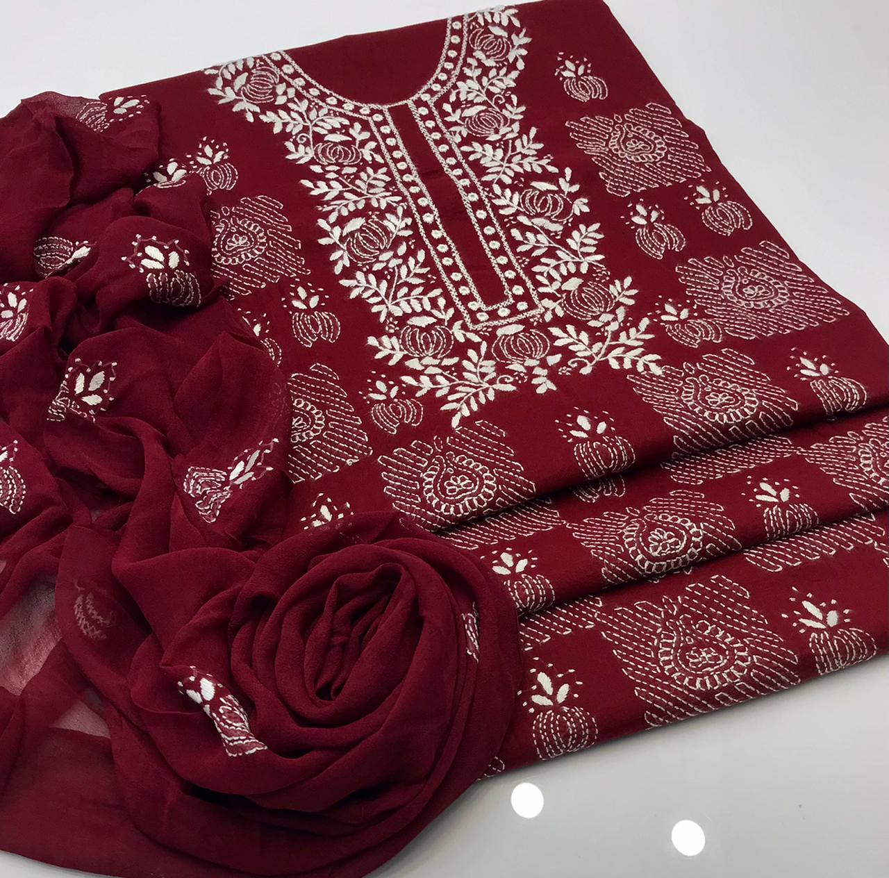 Eid Collection – New Traditional Handmade Shadow Sheesha 3PC Suit | Eid Special Discount - Image 10