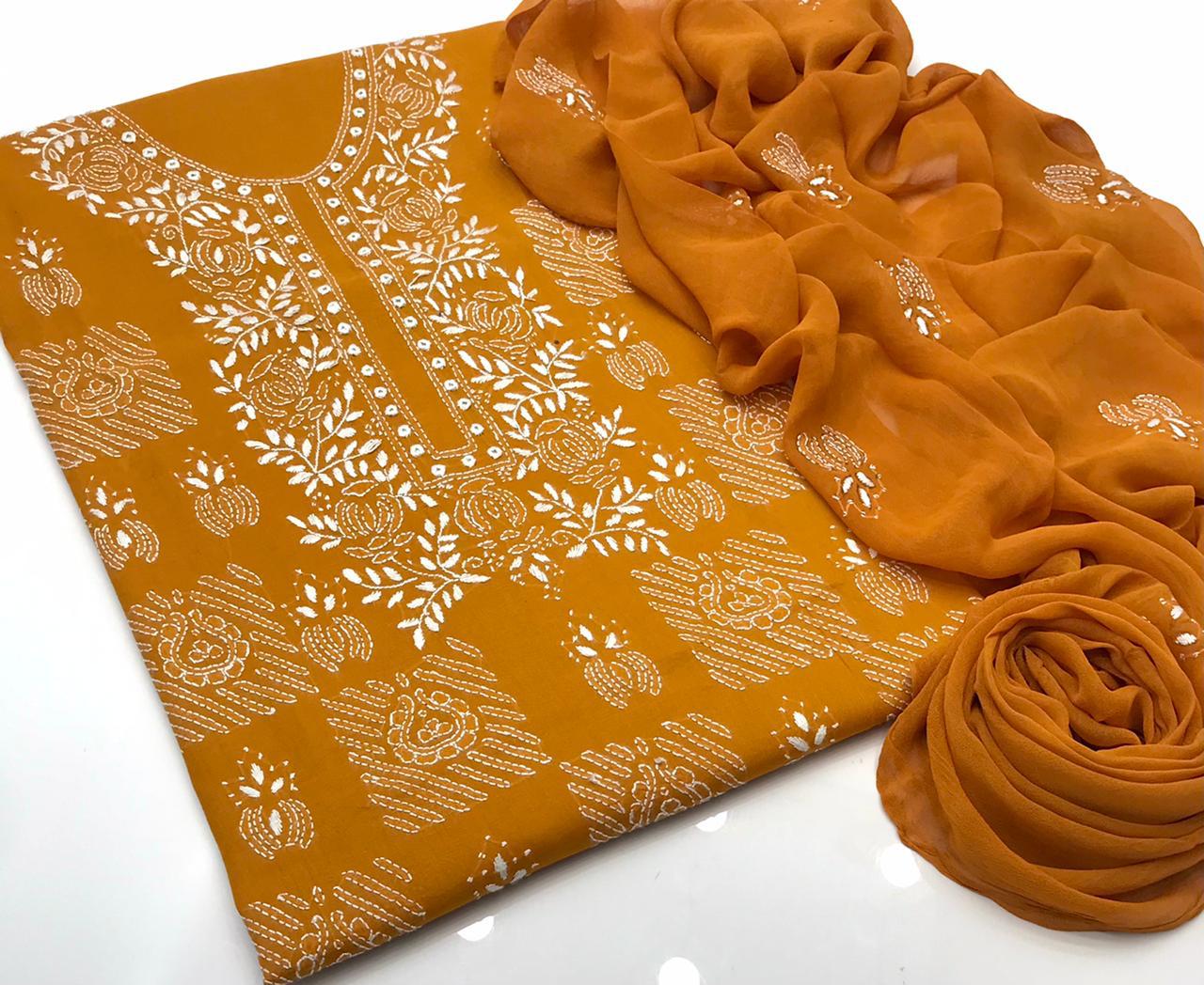 Eid Collection – New Traditional Handmade Shadow Sheesha 3PC Suit | Eid Special Discount - Image 11