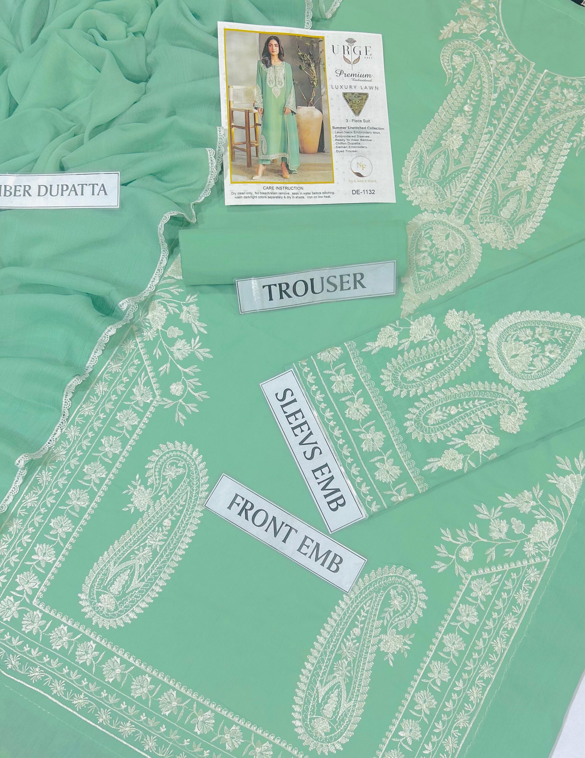 URGE Eid Collection – Eid Special Discount 3PC Embroidered Lawn Suit