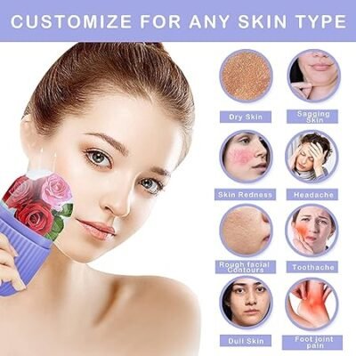 Ice Face Roller for Skin Care – Reusable Facial Ice Roller Mold for Acne, Puffiness & Glowing Skin | Beauty Ice Cube Massager (Random Color)