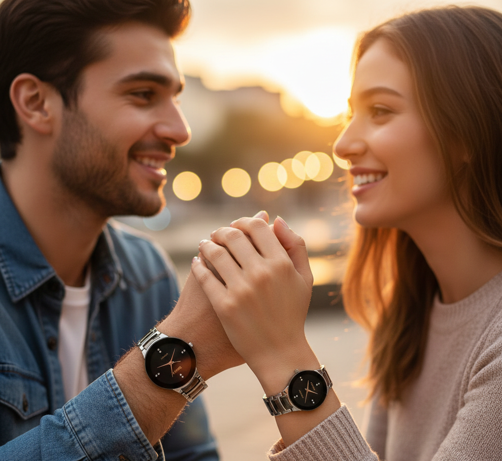 POSITIF Couple Watch Set – Elegant His & Her Matching Watches | Stylish Gift for Couples, Anniversary, Wedding & Valentine (Random Color) - Image 4