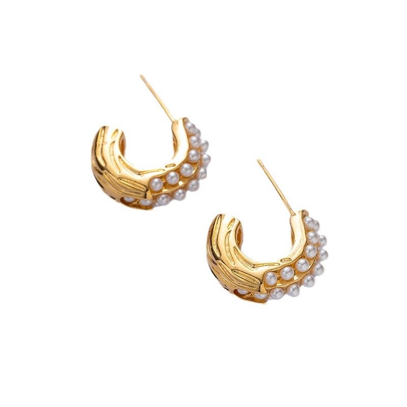 ZJX-169 Pearl Bali Earrings – Elegant Korean Style Gold Plated Pearl Drop Earrings for Women | Fashion Jewelry for Daily & Party Wear - Image 3