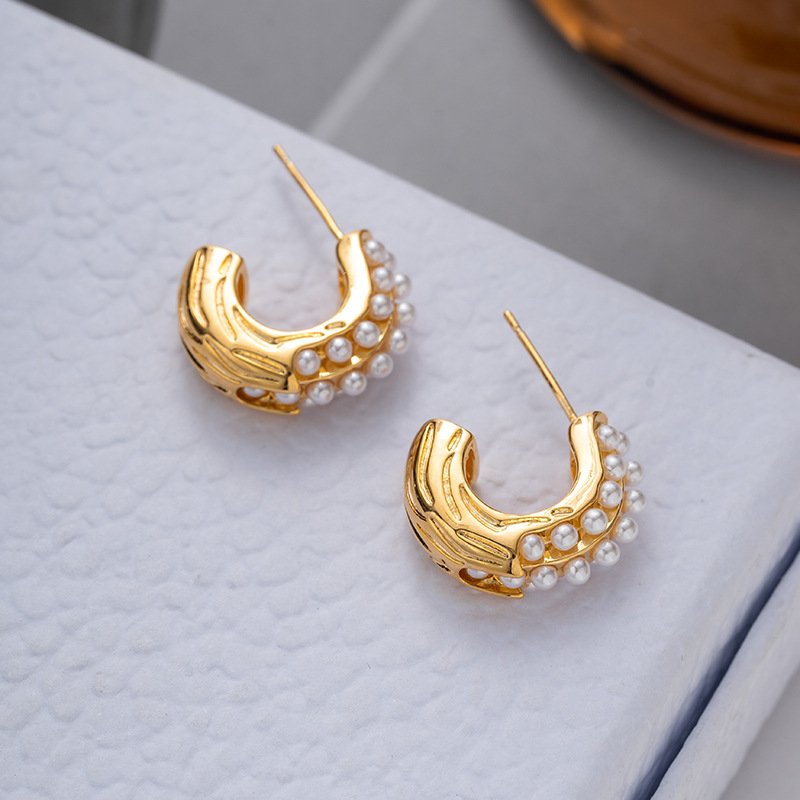 ZJX-169 Pearl Bali Earrings – Elegant Korean Style Gold Plated Pearl Drop Earrings for Women | Fashion Jewelry for Daily & Party Wear - Image 5