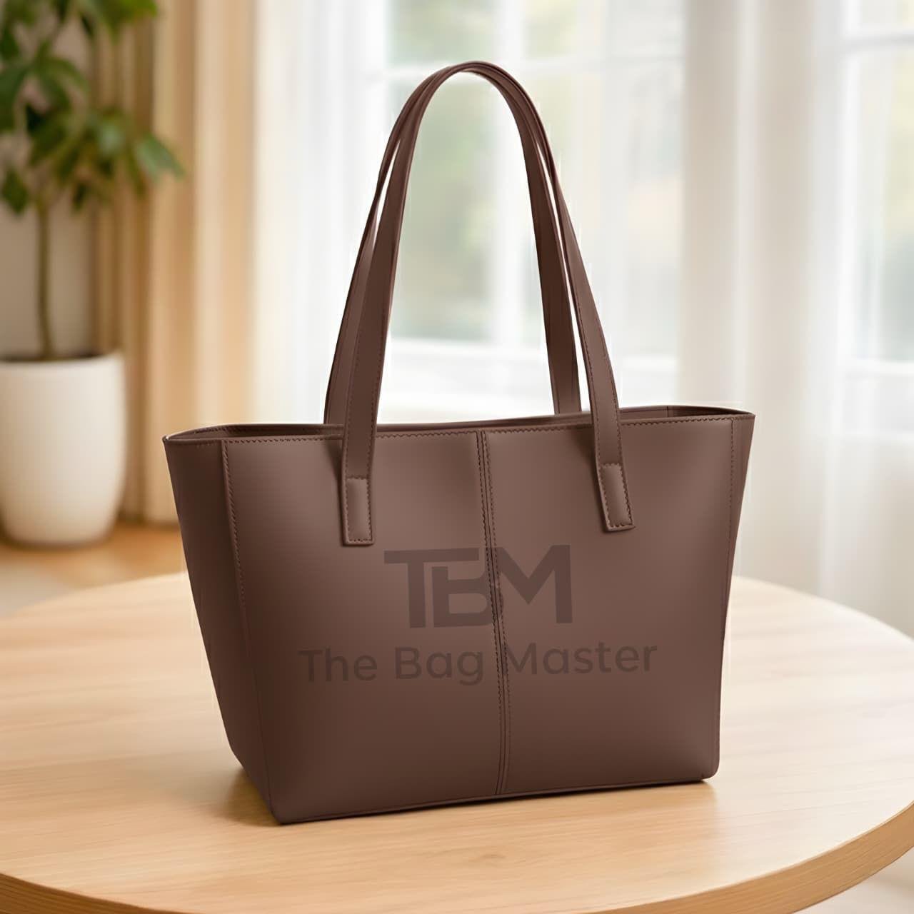TBM The Bag Master Tote Bag – Stylish Durable Spacious Handbag for Women | Lightweight Everyday Carry Shopping Work Travel Tote – Black - Image 3