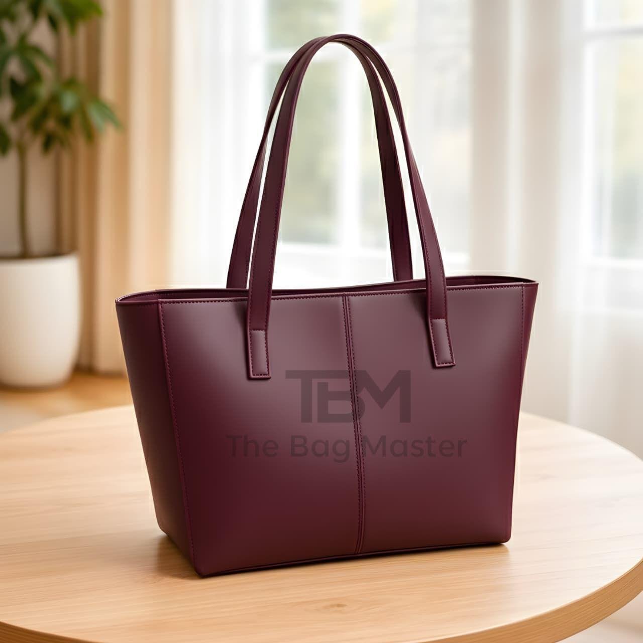 TBM The Bag Master Tote Bag – Stylish Durable Spacious Handbag for Women | Lightweight Everyday Carry Shopping Work Travel Tote – Black