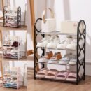 4 Layer Multipurpose Metal Shelf Rack – Heavy Duty Storage Organizer for Kitchen, Living Room, Bedroom & Office | Space Saving Modern Rack