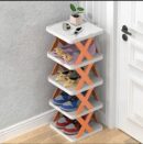 4-Layer Foldable Shoe Storage Rack – Space Saving Modern Shoe Organizer | Durable Fiber Plastic Rack for Home, Apartment & Office
