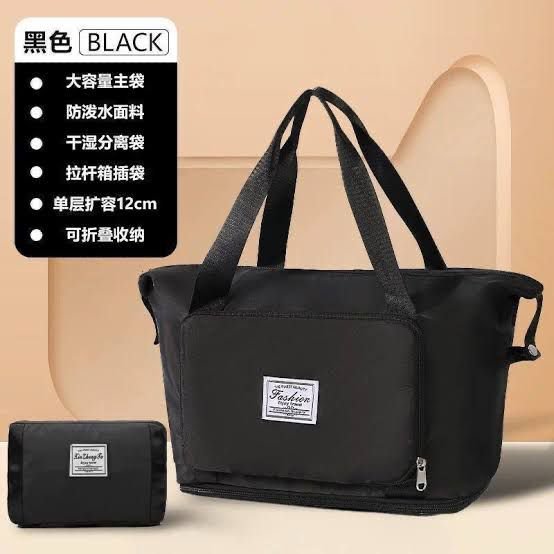 Foldable Storage Bag – Large Capacity Travel & Home Organizer | Durable Clothes Storage Tote with Handles | Space Saving Collapsible Bag (Black, 1 Pc) - Image 6