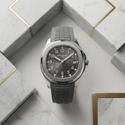 Patek Philippe Style Men’s Luxury Watch – Black Silicone Strap, Water Resistant, Date Display Elegant Wristwatch for Men