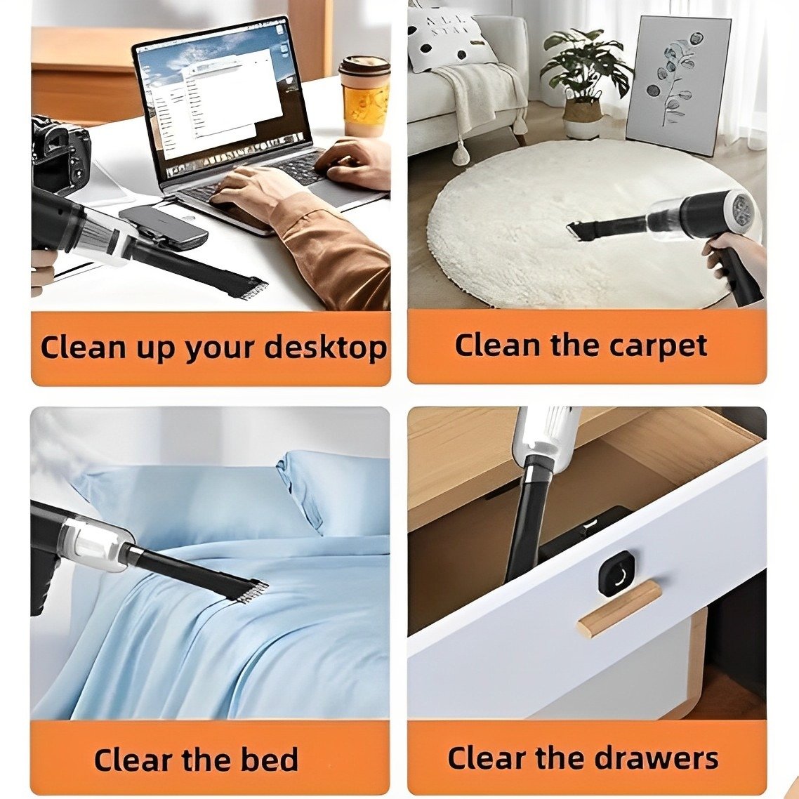 3-in-1 Portable Wireless Vacuum Cleaner – Handheld Car Vacuum, Air Duster & Blower Air Pump for Home and Car Cleaning - Image 3
