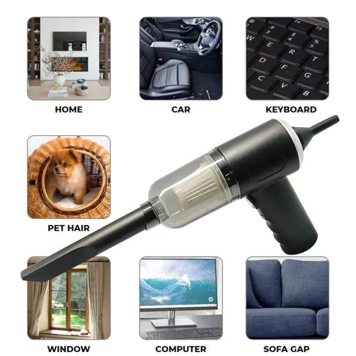 3-in-1 Portable Wireless Vacuum Cleaner – Handheld Car Vacuum, Air Duster & Blower Air Pump for Home and Car Cleaning - Image 4