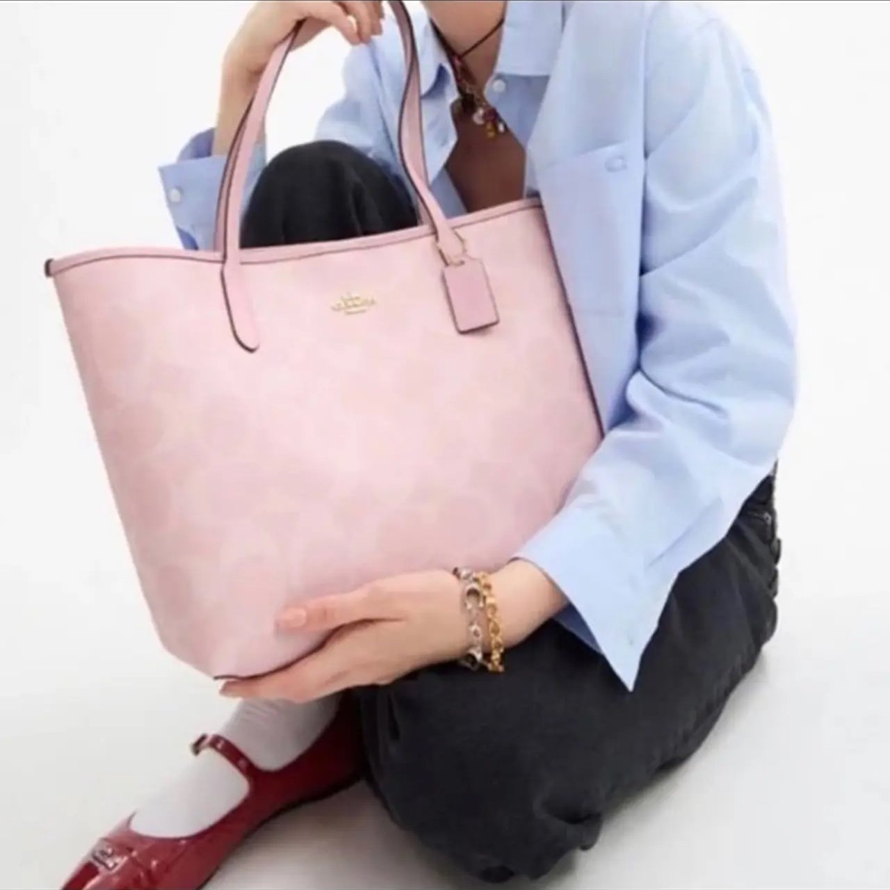 Stylish Pink Tote Bag for Women – Durable Shoulder Handbag 16×11 Inch Large Capacity Fashion Tote Purse - Image 3