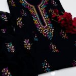 GTM Lawn 3PC Handmade Pakka Gota Work Dress - Lawn Shirt with Plain Trouser & Chiffon Dupatta - Article 03