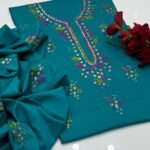 GTM Lawn 3PC Handmade Pakka Gota Work Dress - Lawn Shirt with Plain Trouser & Chiffon Dupatta - Article 05