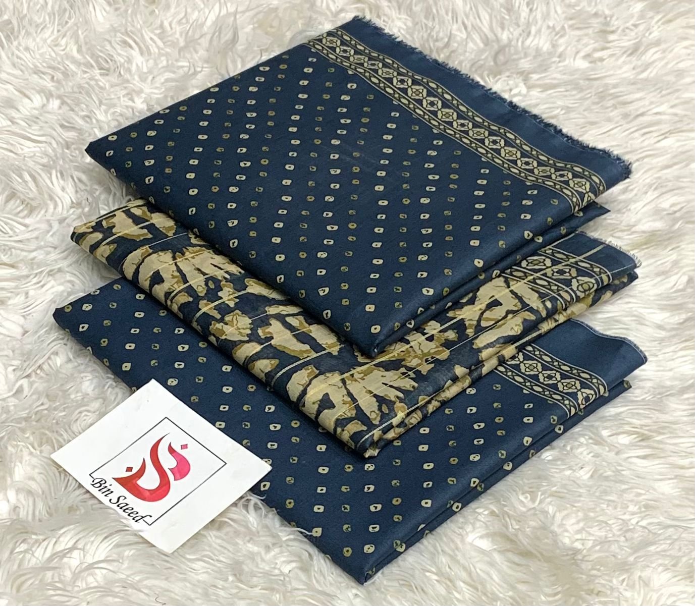 Bin Saeed 100% Original Printed Lawn 3PC Suit Article 01