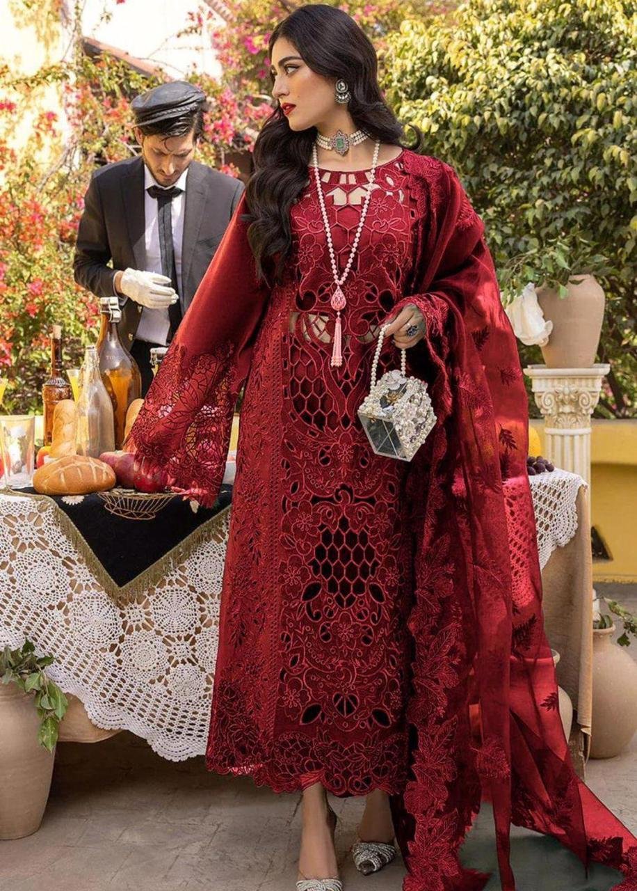 Bin Ilyas Luxury Lawn Embroidered Suit with Organza Dupatta Article 2 - Image 4
